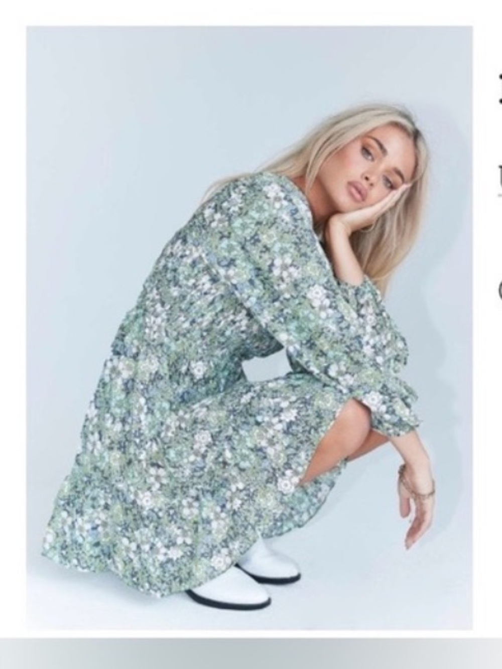 Princess Polly Green Floral dress